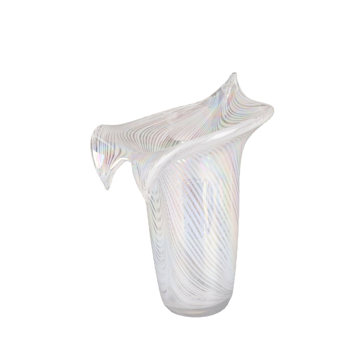 Luxury colorful crystal vase, made from K9 white crystal, 28x26x35cm, hand-crafted, perfect for home decoration.