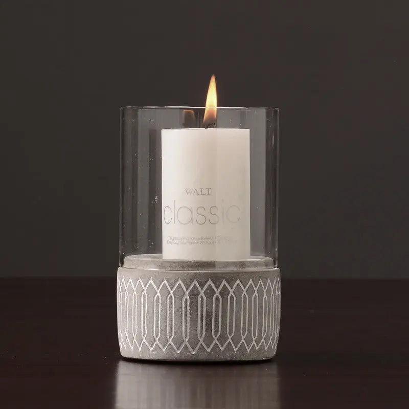 Country Cement Candlestick Decoration Living Room Model Londecor