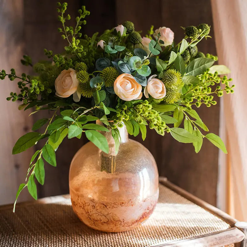 Handmade Art Bubble Glass Vase Decorative Ornaments Londecor