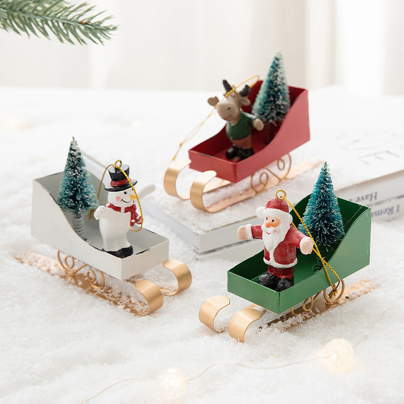 Sled Santa Christmas Tree Decoration Pendant Londecor