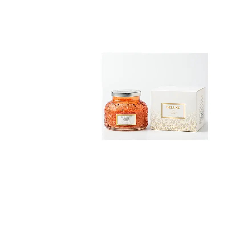 Side Drum Relief Glass Stainless Steel Smoke-free Indoor Sleeping Essential Oil Candle With Lid Bedroom Aromatherapy Candle Londecor