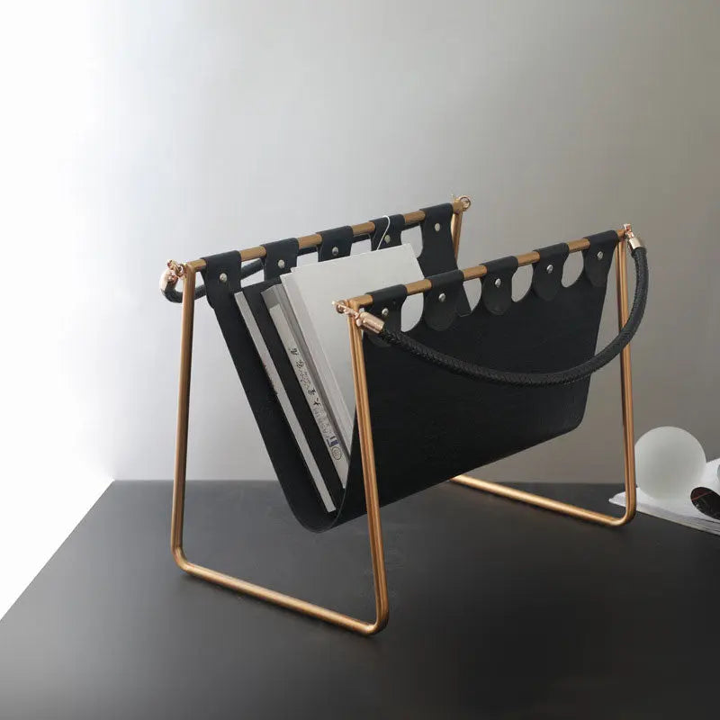 Office Leather Magazine Storage Rack Londecor