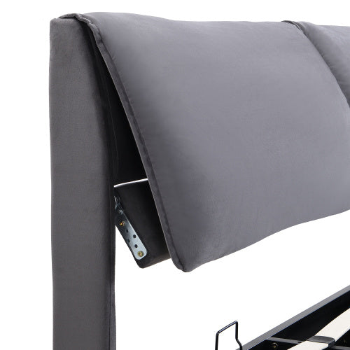 Storage Bed – Grey, Hydraulic, 3 Drawers