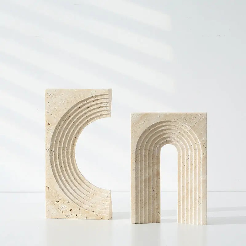 Natural Travertine Arched Porch Ornament Londecor