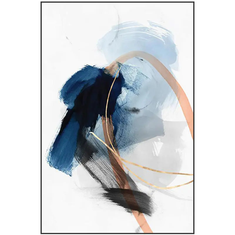 Modern Abstract Blue Splash Ink Drawing Londecor