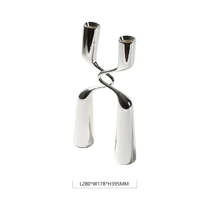 Modern Luxury High-grade Silver Candle Holder Ornaments - Londecor