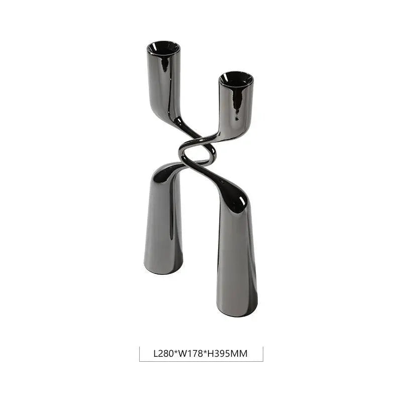 Modern Luxury High-grade Silver Candle Holder Ornaments - Londecor