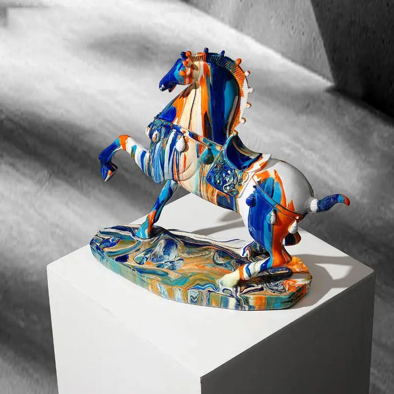 Nordic Art Ceramic Camouflage High-End Horse Ornaments - Londecor