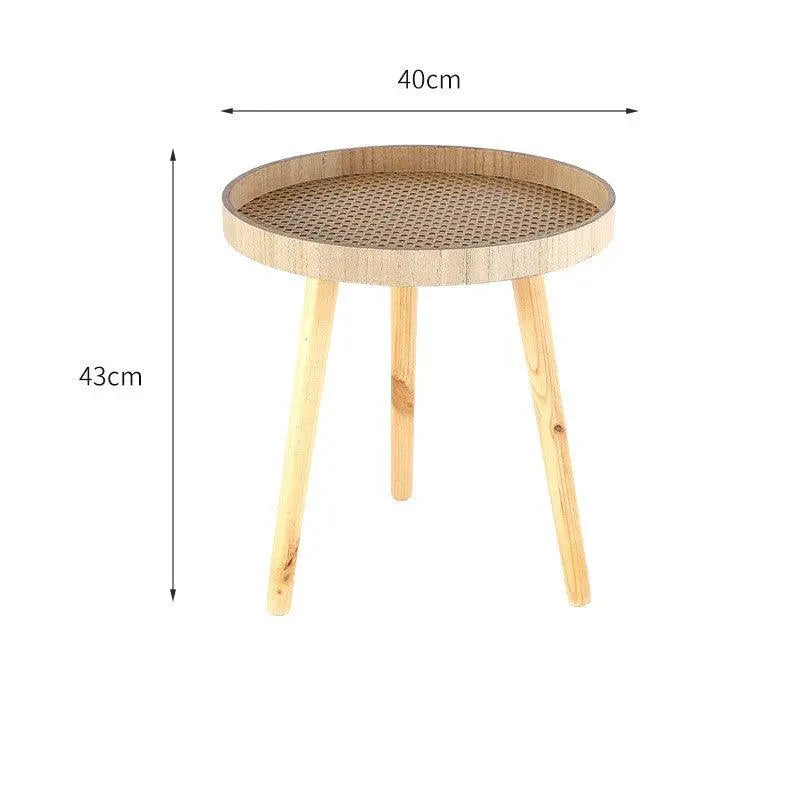 Rattan Retro Living Room Round Coffee Table - Londecor
