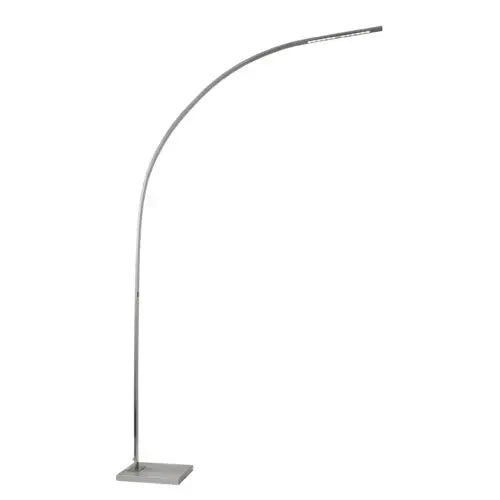 Futuristic Brushed Steel Metal LED Arc Floor Lamp-0