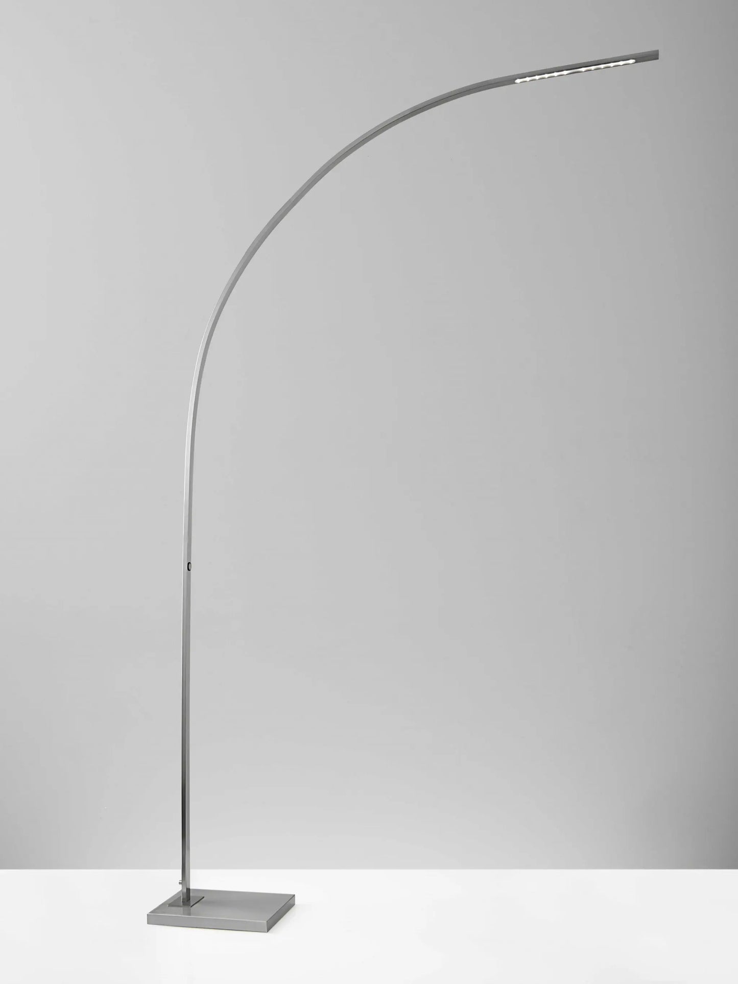 Futuristic Brushed Steel Metal LED Arc Floor Lamp-1