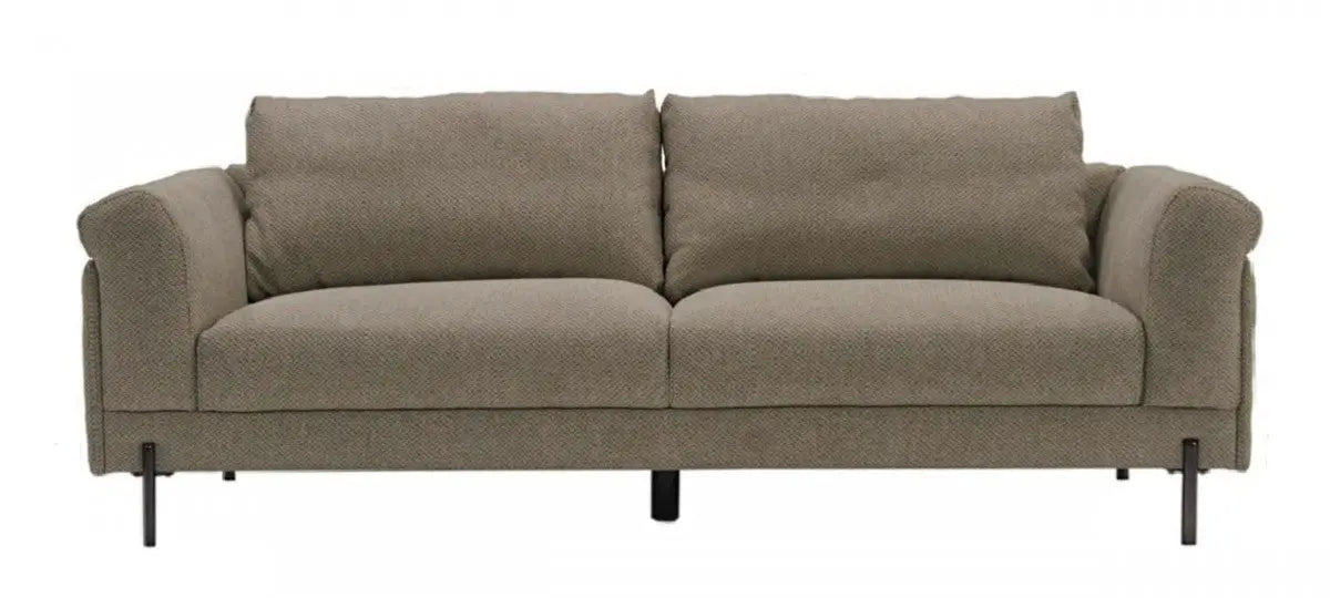 Contemporary 84" Tan Sofa With Two Cushions-0