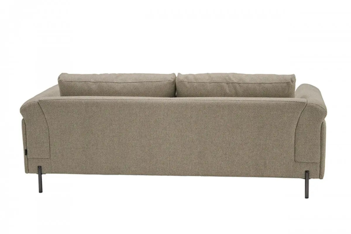 Contemporary 84" Tan Sofa With Two Cushions-3