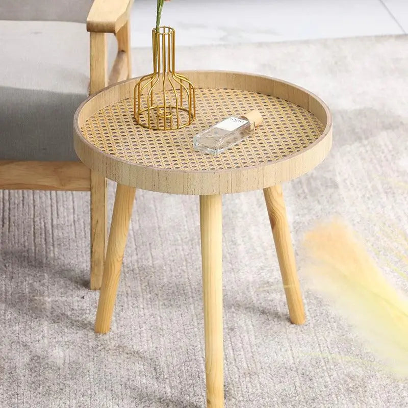 Rattan Retro Living Room Round Coffee Table - Londecor