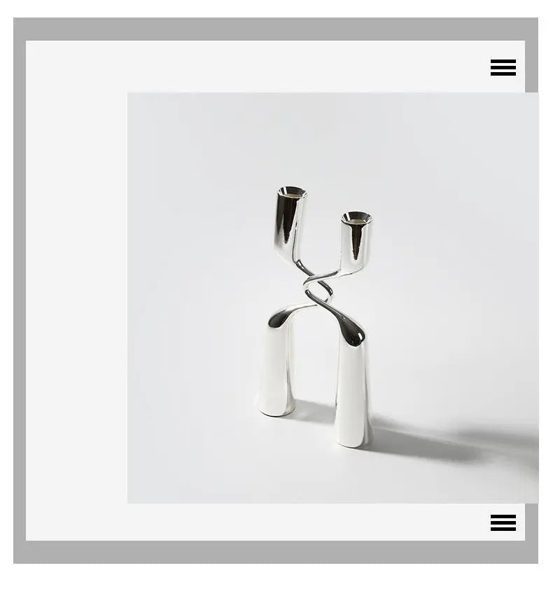 Modern Luxury High-grade Silver Candle Holder Ornaments - Londecor