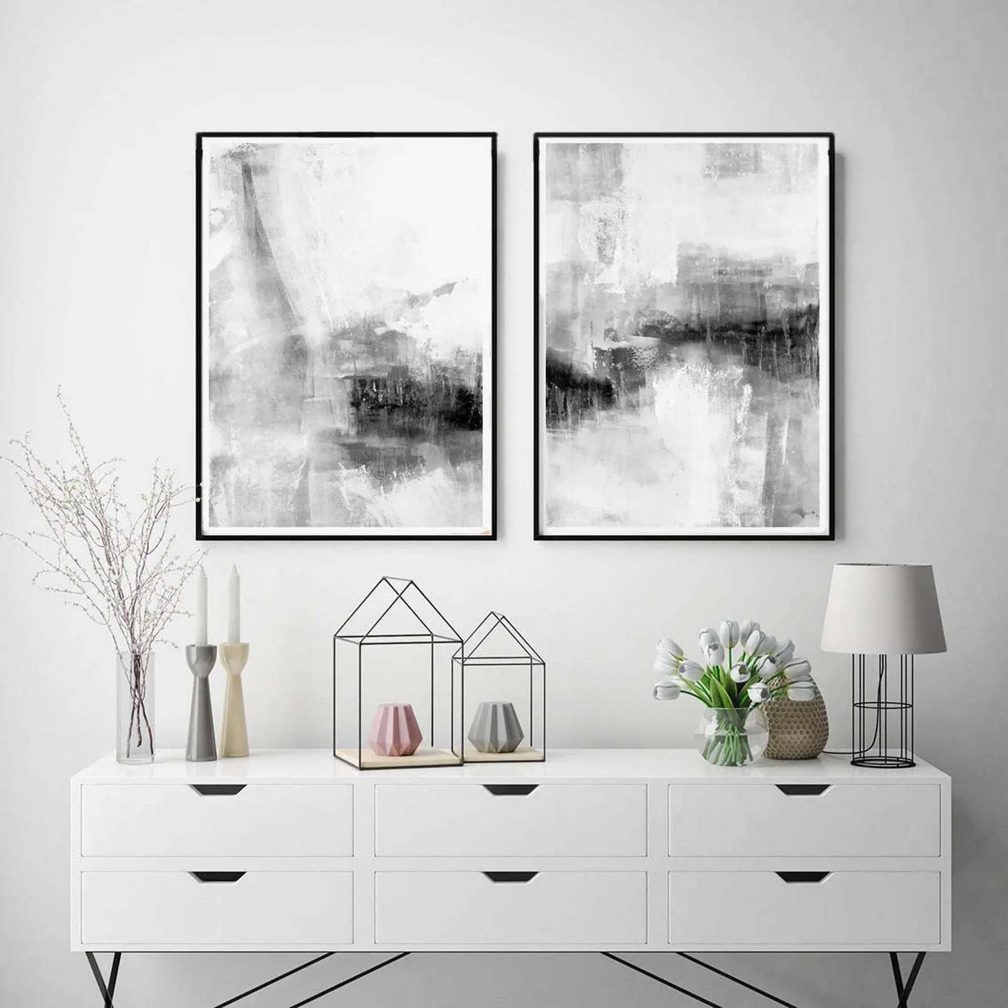 Nordic Simple Gray Abstract Texture Decorative Painting Londecor