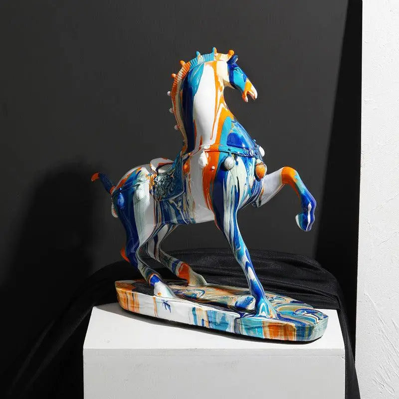 Nordic Art Ceramic Camouflage High-End Horse Ornaments - Londecor