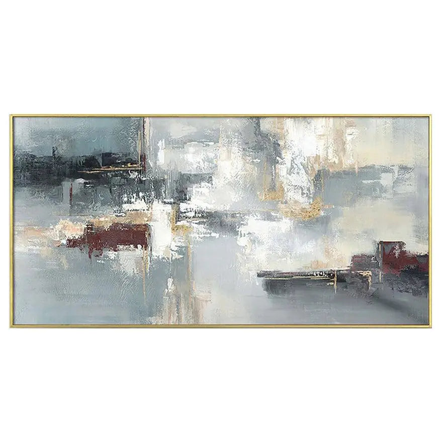Gray Abstract Painting Blue Gray Canvas Painting - Londecor