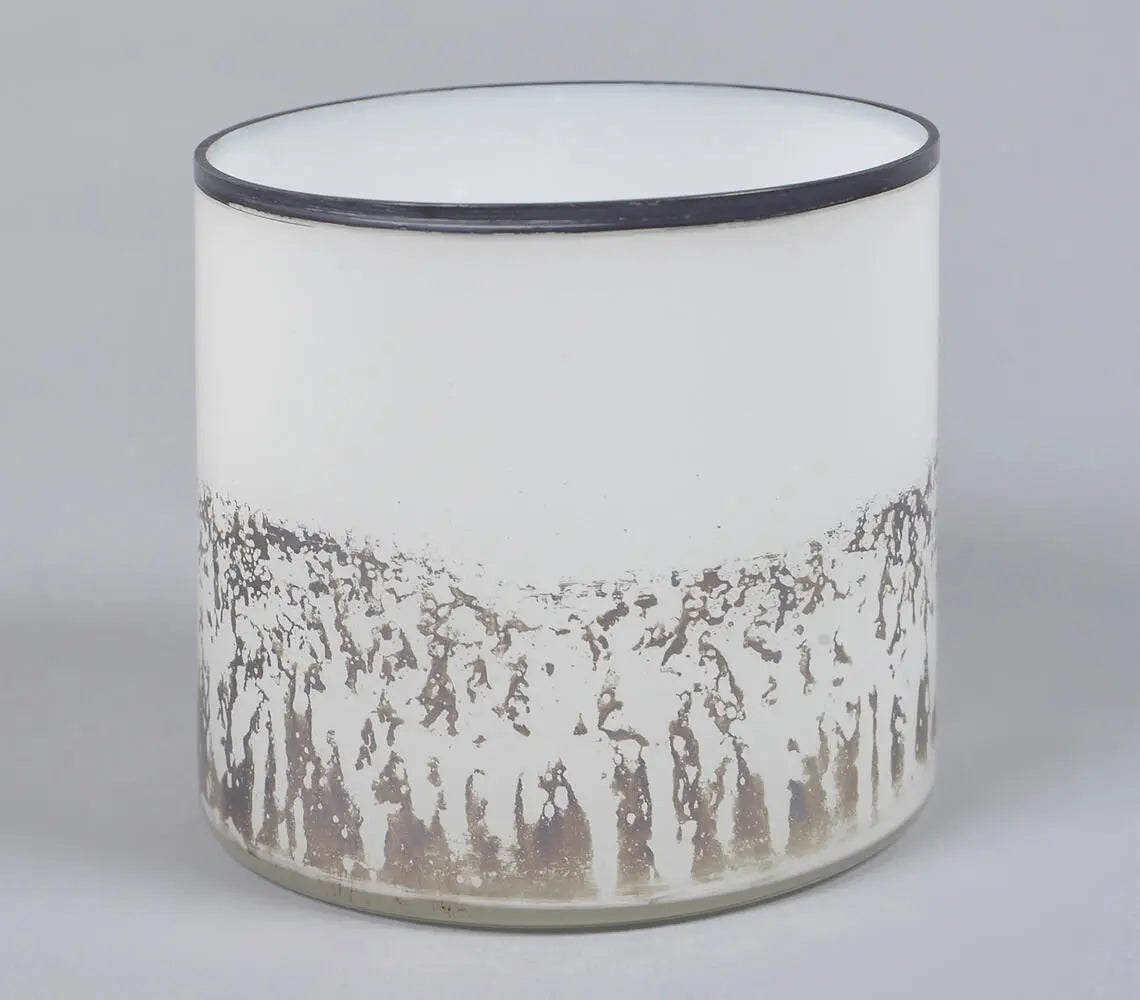 Drip Frosted Abstract Round Glass Votive-1