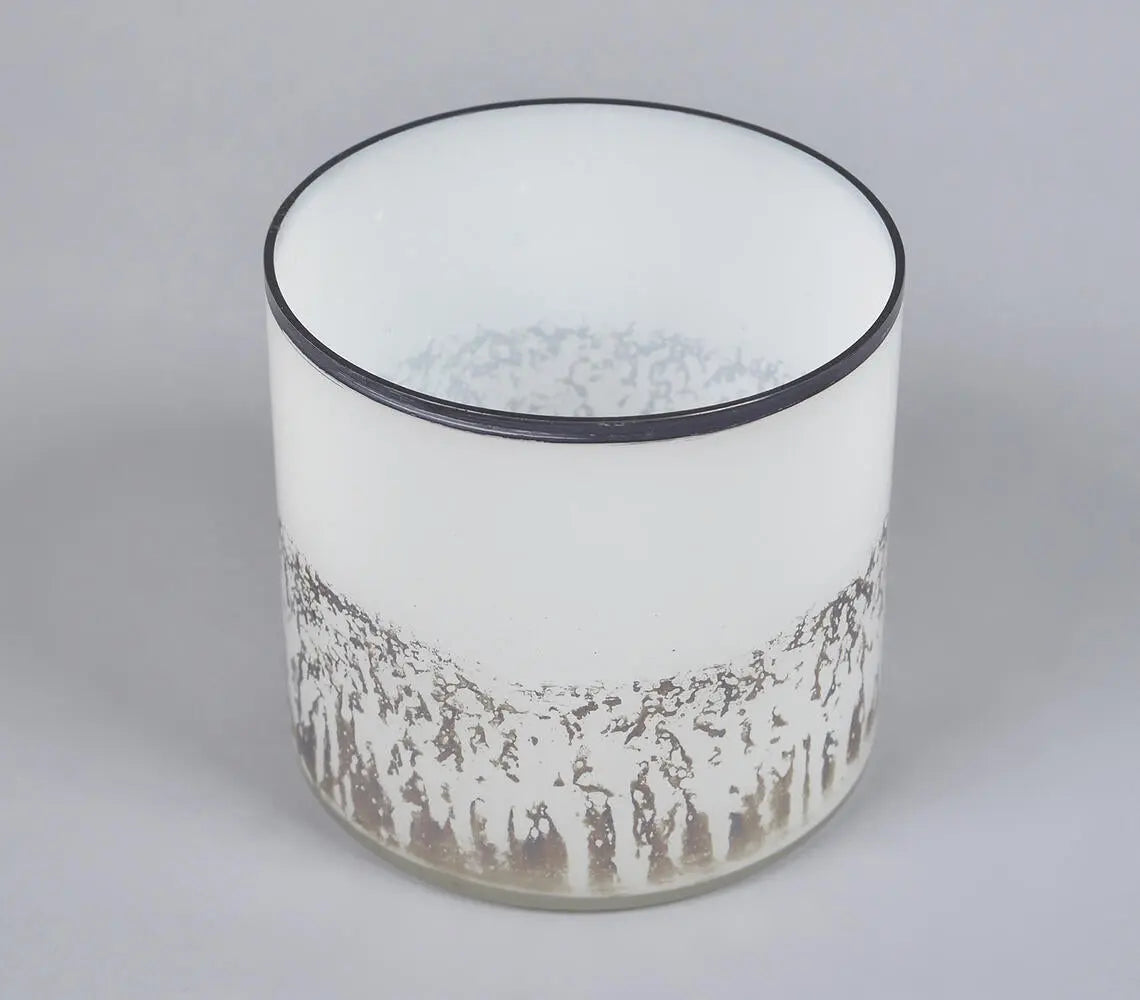 Drip Frosted Abstract Round Glass Votive-2
