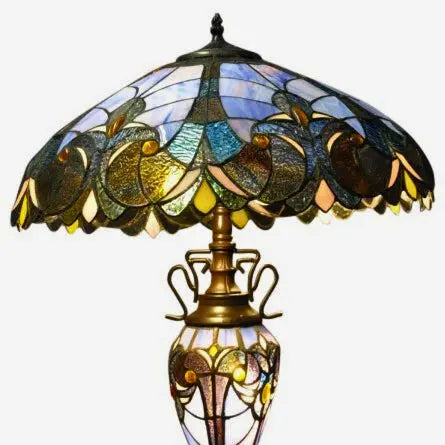 Blue Double Tiffany Lamp 68cm gekofaire