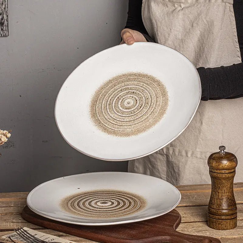 10.5inch Japanese Retro Style Dining Room Flat Plate Vimost Shop