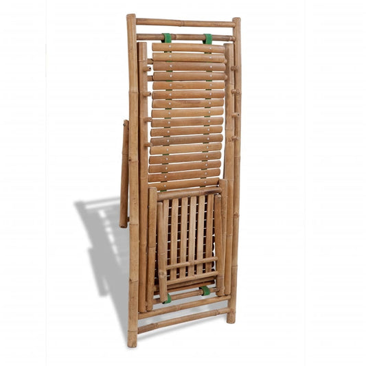 Bamboo Sun Lounger with Footrest | Garden Furniture