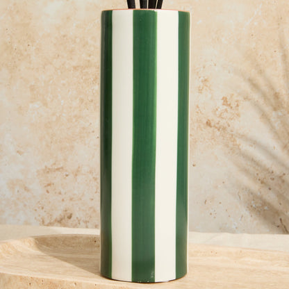Marrakesh: Olive Striped Diffuser - Oud & Leather