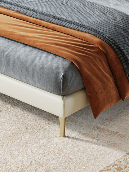 Baal King Size / Super King Size Bed, Leather, With Beside Table