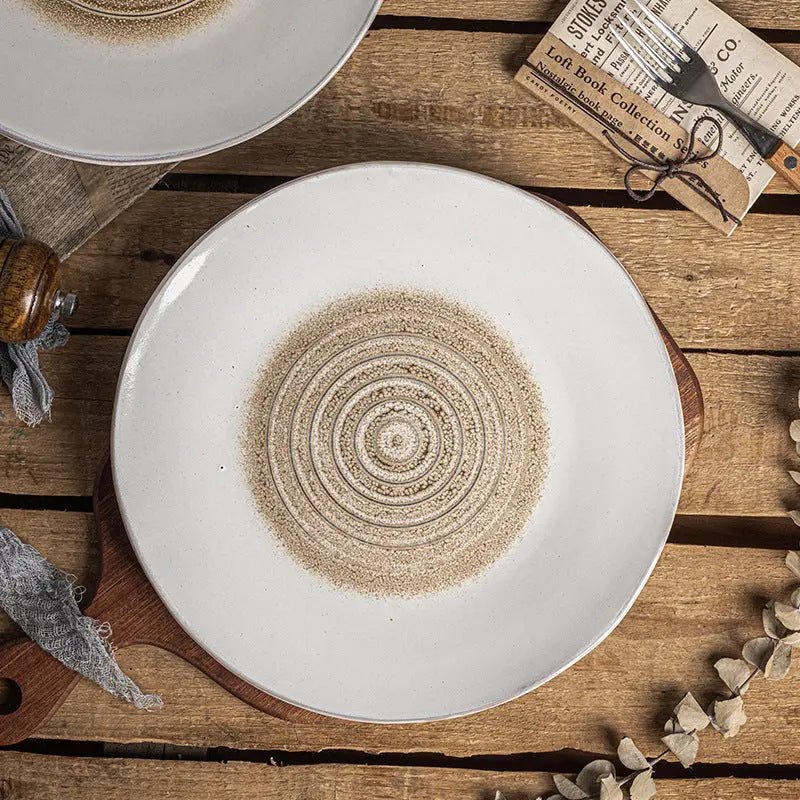 10.5inch Japanese Retro Style Dining Room Flat Plate Vimost Shop