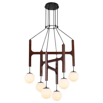 Living Room Chandelier Solid Wood Stairs Dining-room Lamp