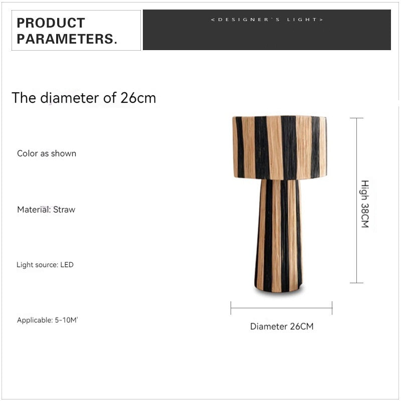 Japanese-style Hand-woven Living Room Bedroom Table Lamp Londecor