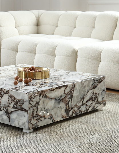 Matteo Square Coffee Table, Marble, White