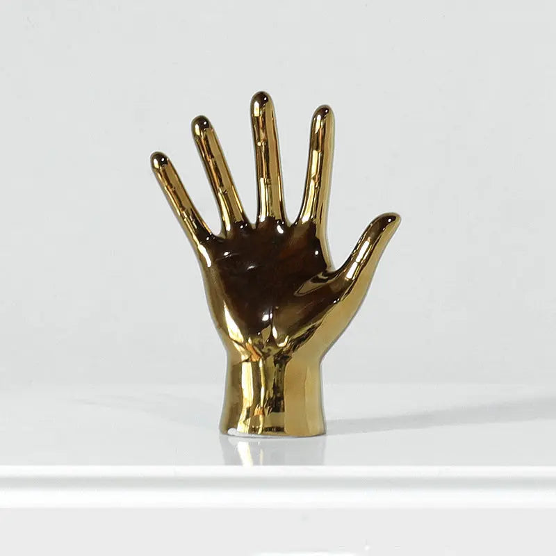 Radiant Resin Plating Hand Gesture Sculpture Londecor