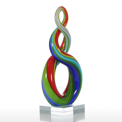 Vibrant Artisanal Glass Sculpture - Handmade Colorful Crafts Londecor