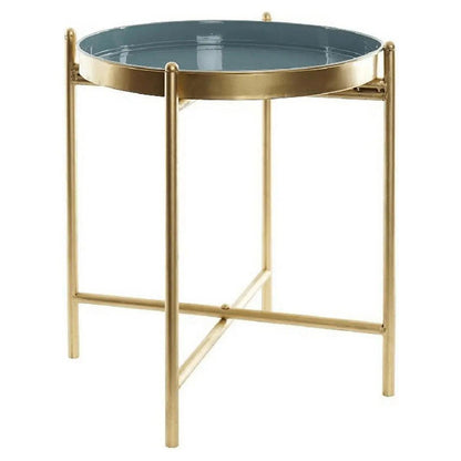 Side table Golden Metal Turquoise - Londecor
