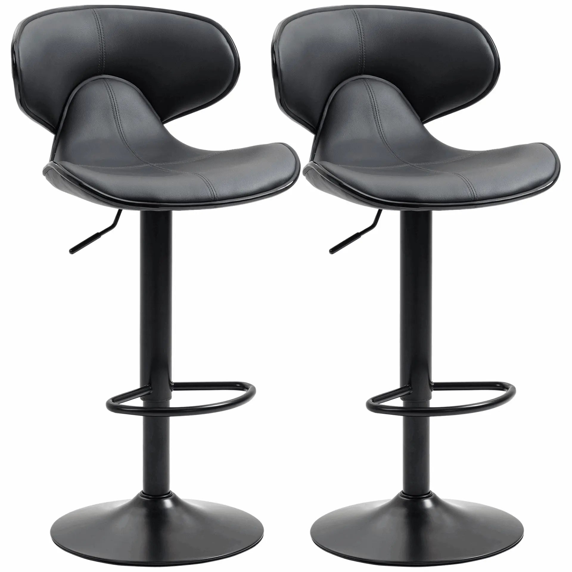 Adjustable Bar Stools Set of 2, Barstools with Footrest and Backrest. - Londecor