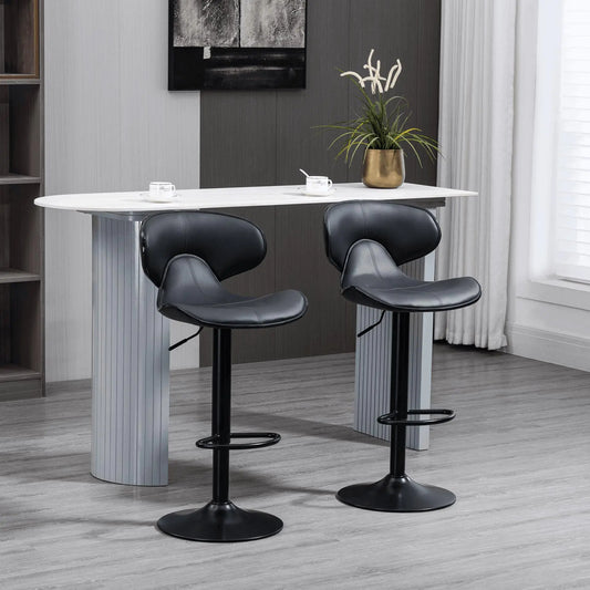 Adjustable Bar Stools Set of 2, Barstools with Footrest and Backrest. - Londecor