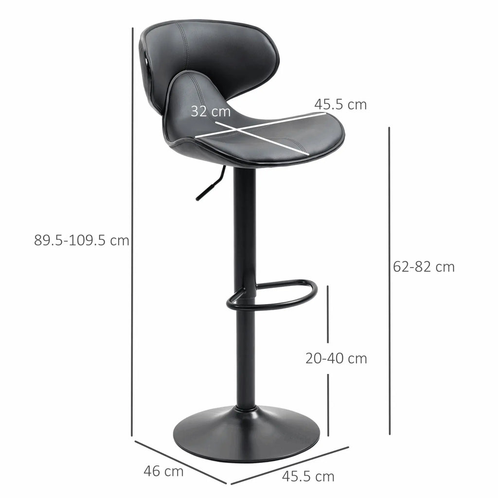 Adjustable Bar Stools Set of 2, Barstools with Footrest and Backrest. - Londecor