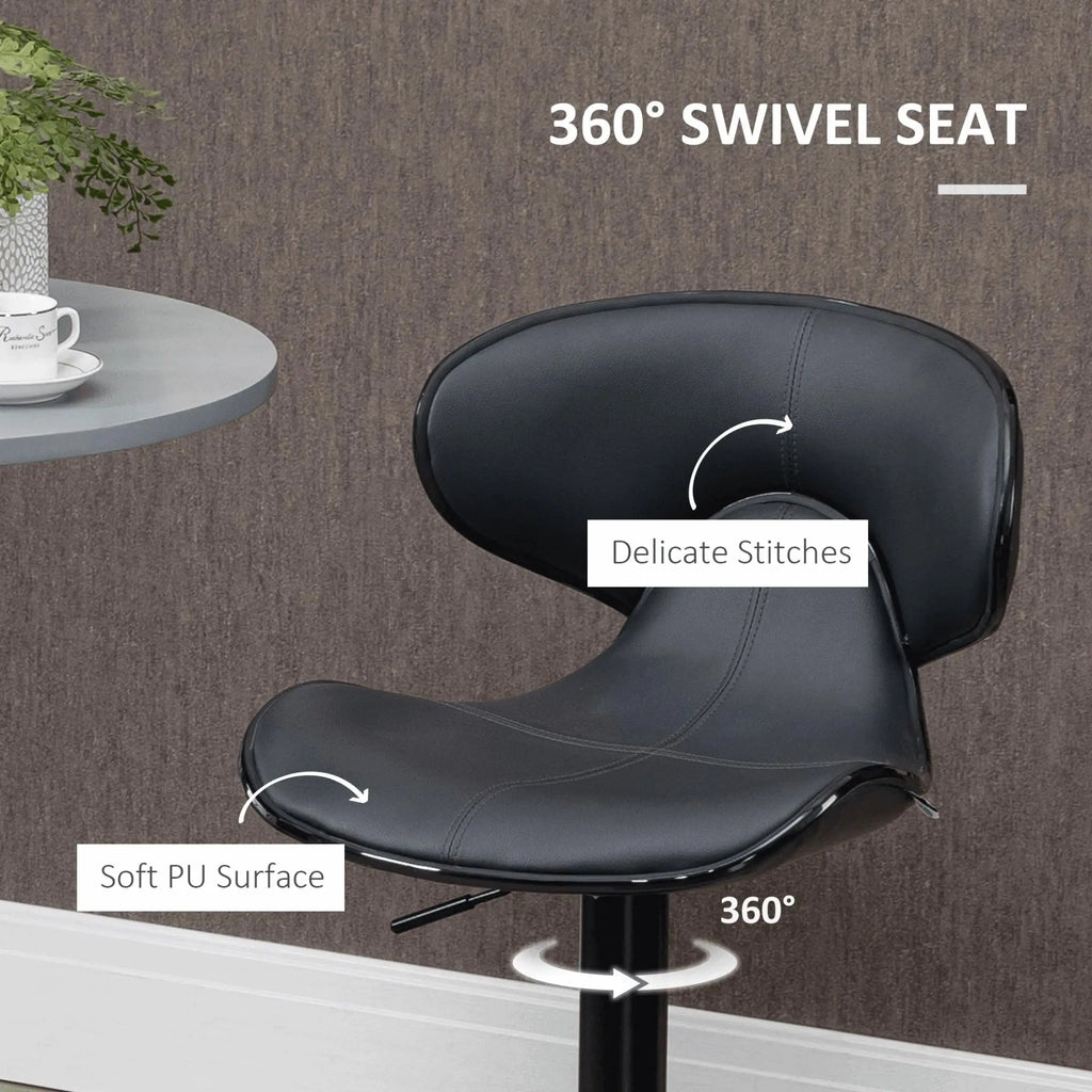 Adjustable Bar Stools Set of 2, Barstools with Footrest and Backrest. - Londecor