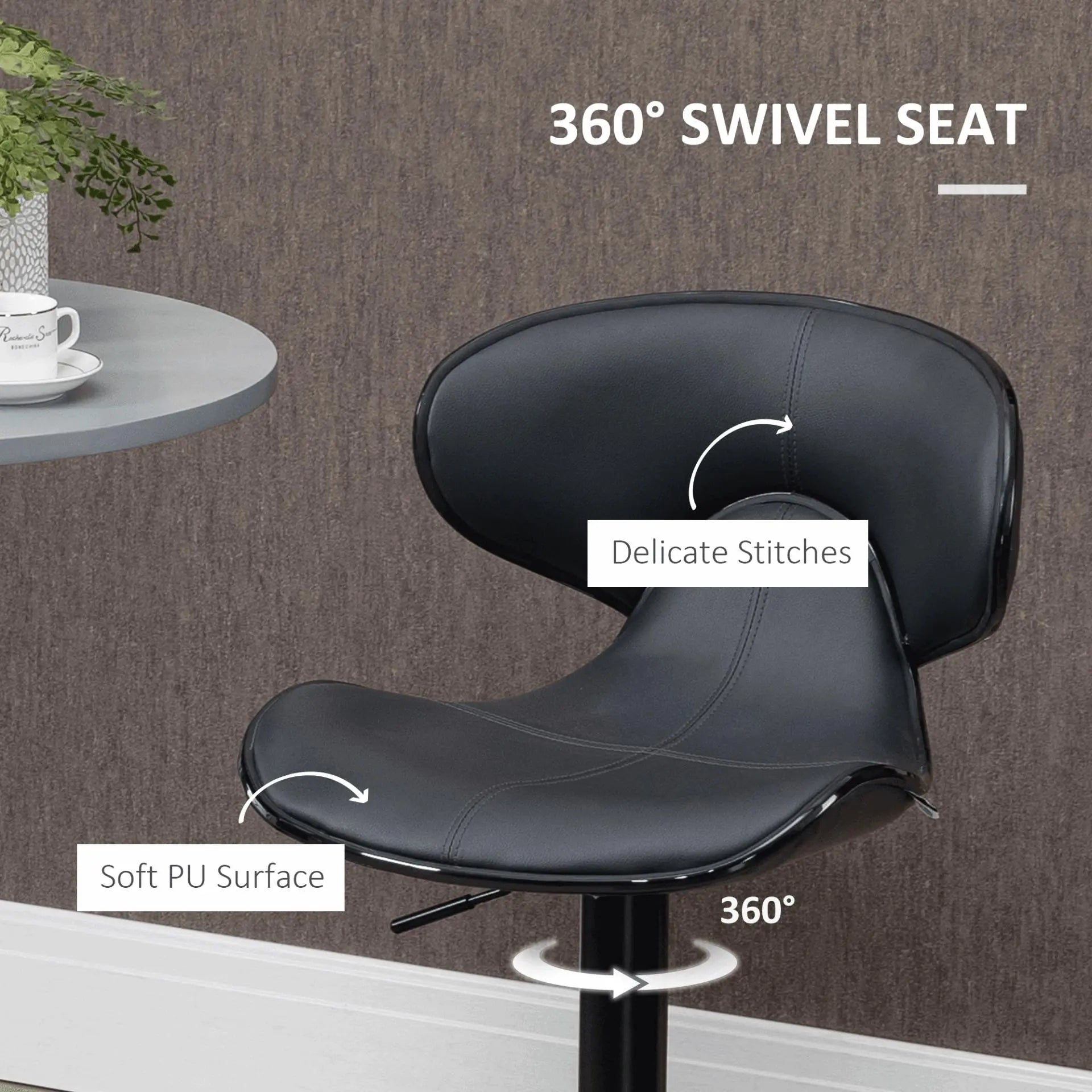 Adjustable Bar Stools Set of 2, Barstools with Footrest and Backrest. - Londecor