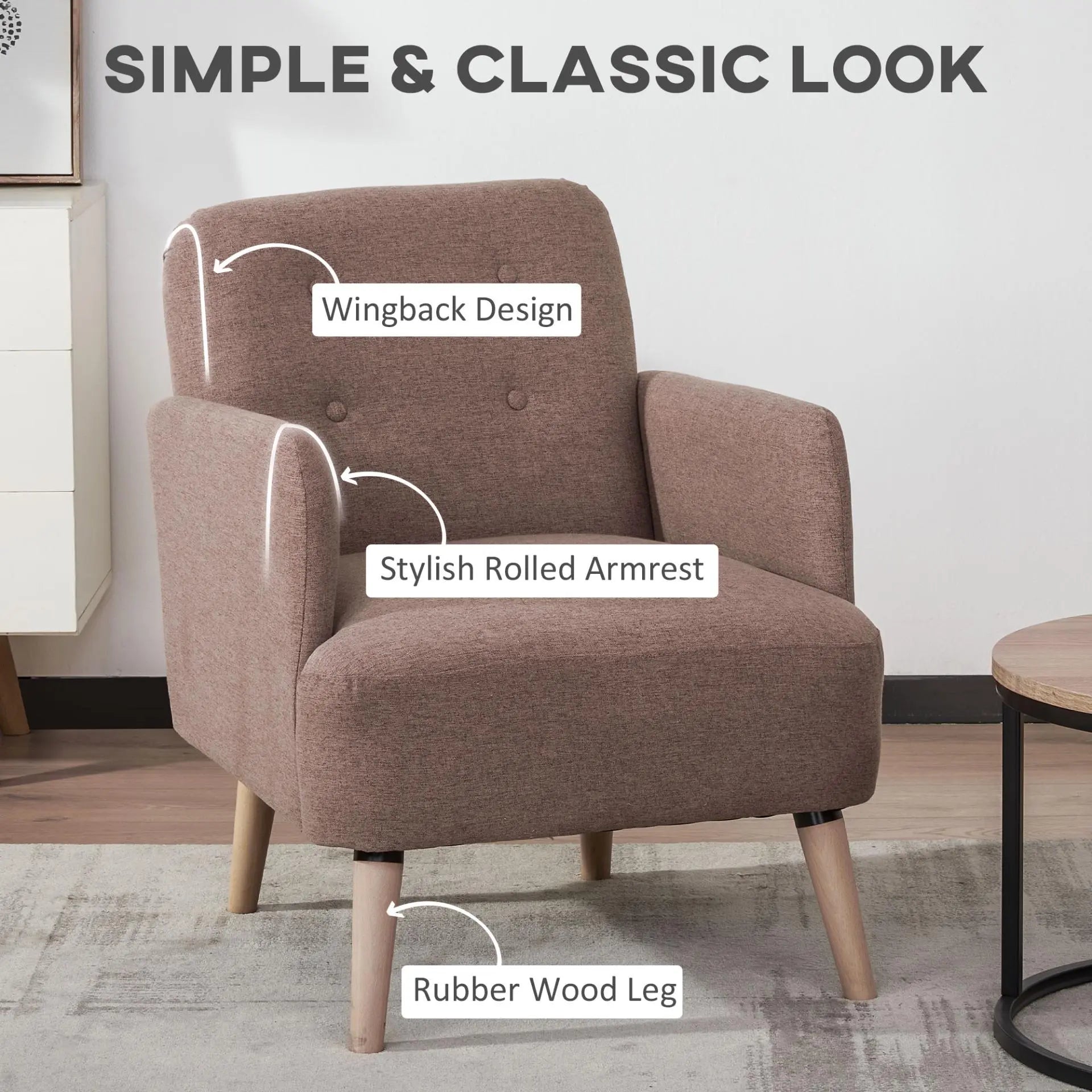 Nature Wood Frame Armchair Londecor