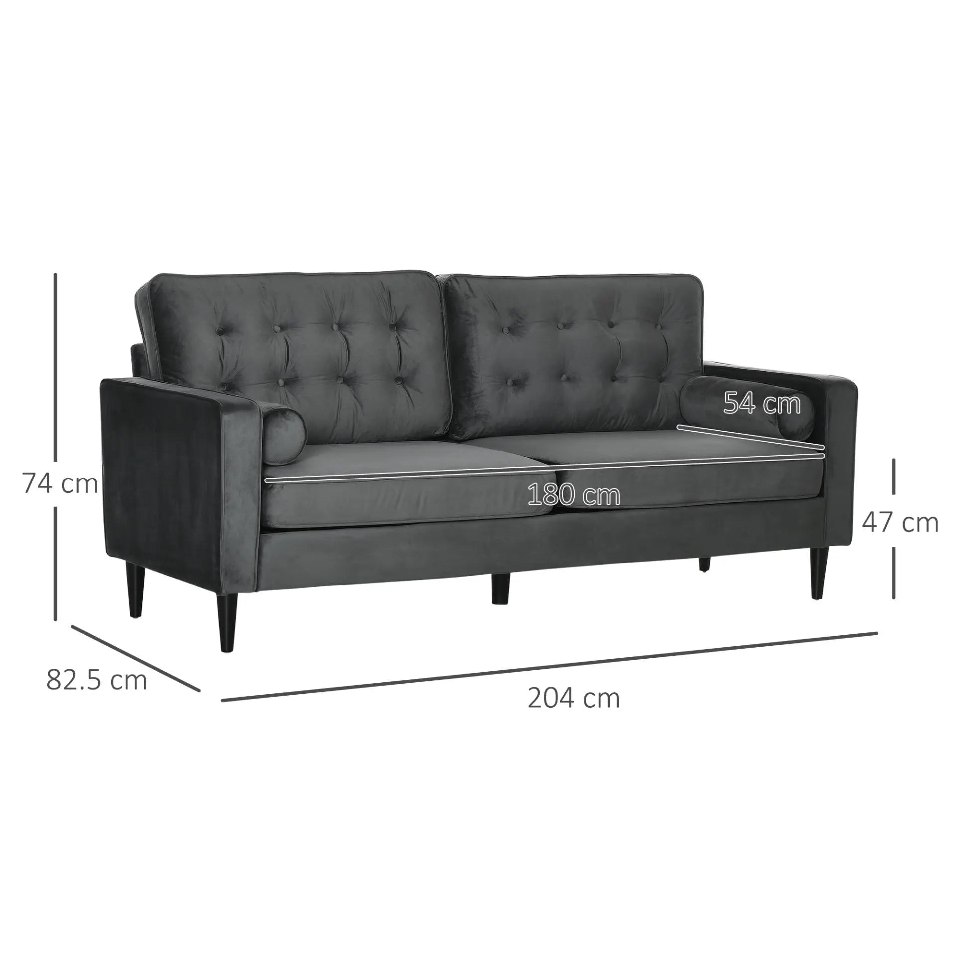 Velvet Fabric 2-Seater Sofa Londecor