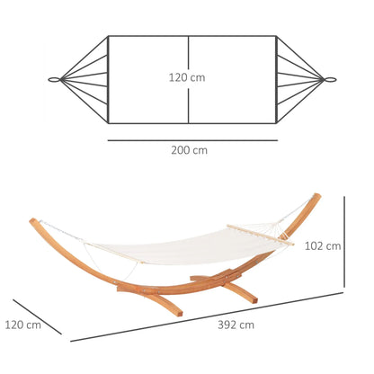white hammock with a wooden stand. Londecor