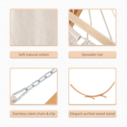 white hammock with a wooden stand. Londecor