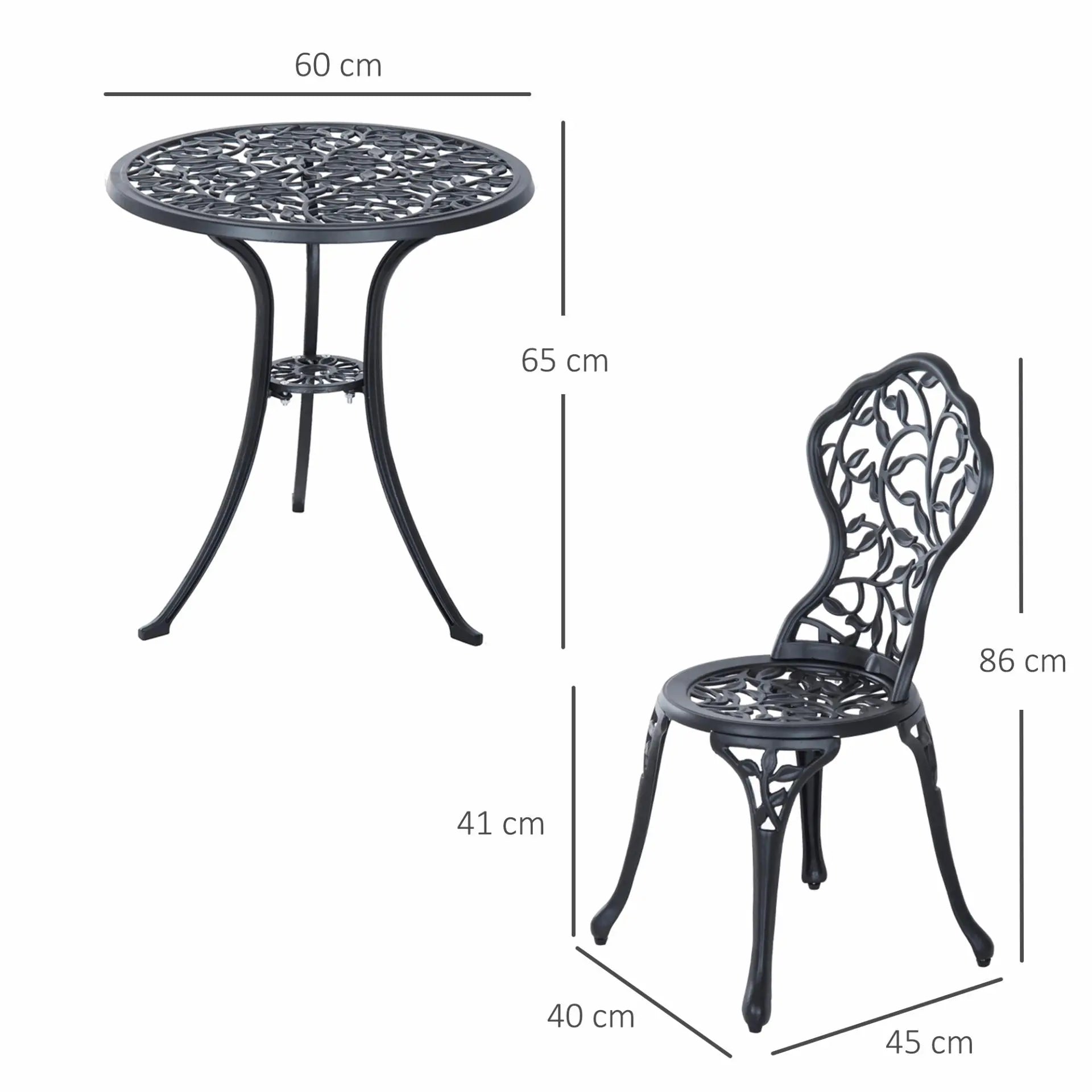 3 Pcs Cast Aluminum Bistro Set - Londecor