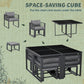 8 Seater Garden Dining Cube Set Aluminum Outdoor Furniture. - Londecor