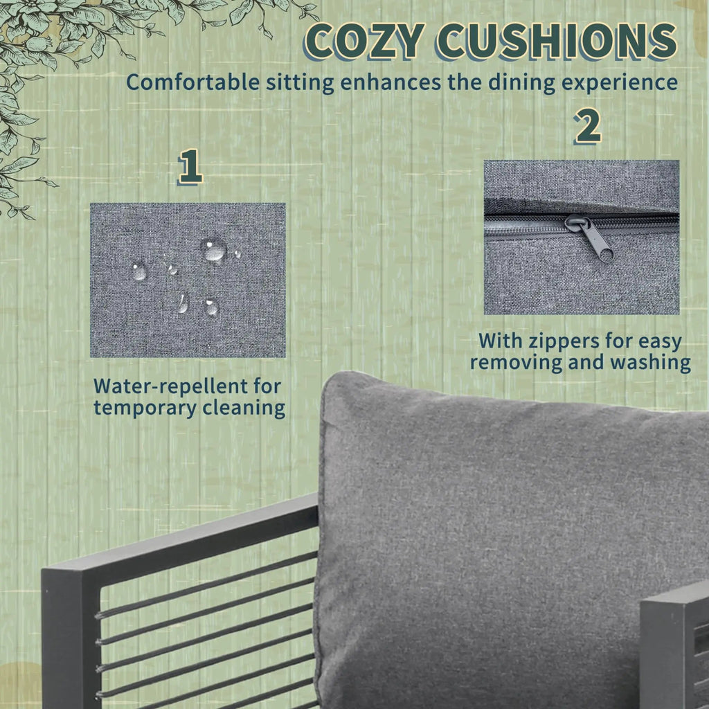 8 Seater Garden Dining Cube Set Aluminum Outdoor Furniture. - Londecor