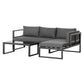 L-Shaped Garden Sofa Set with Cushions and Table. Londecor