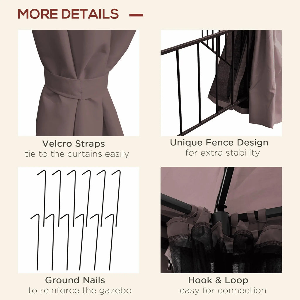 3 x 3(m) Hexagon Gazebo Patio Canopy Tent - Londecor